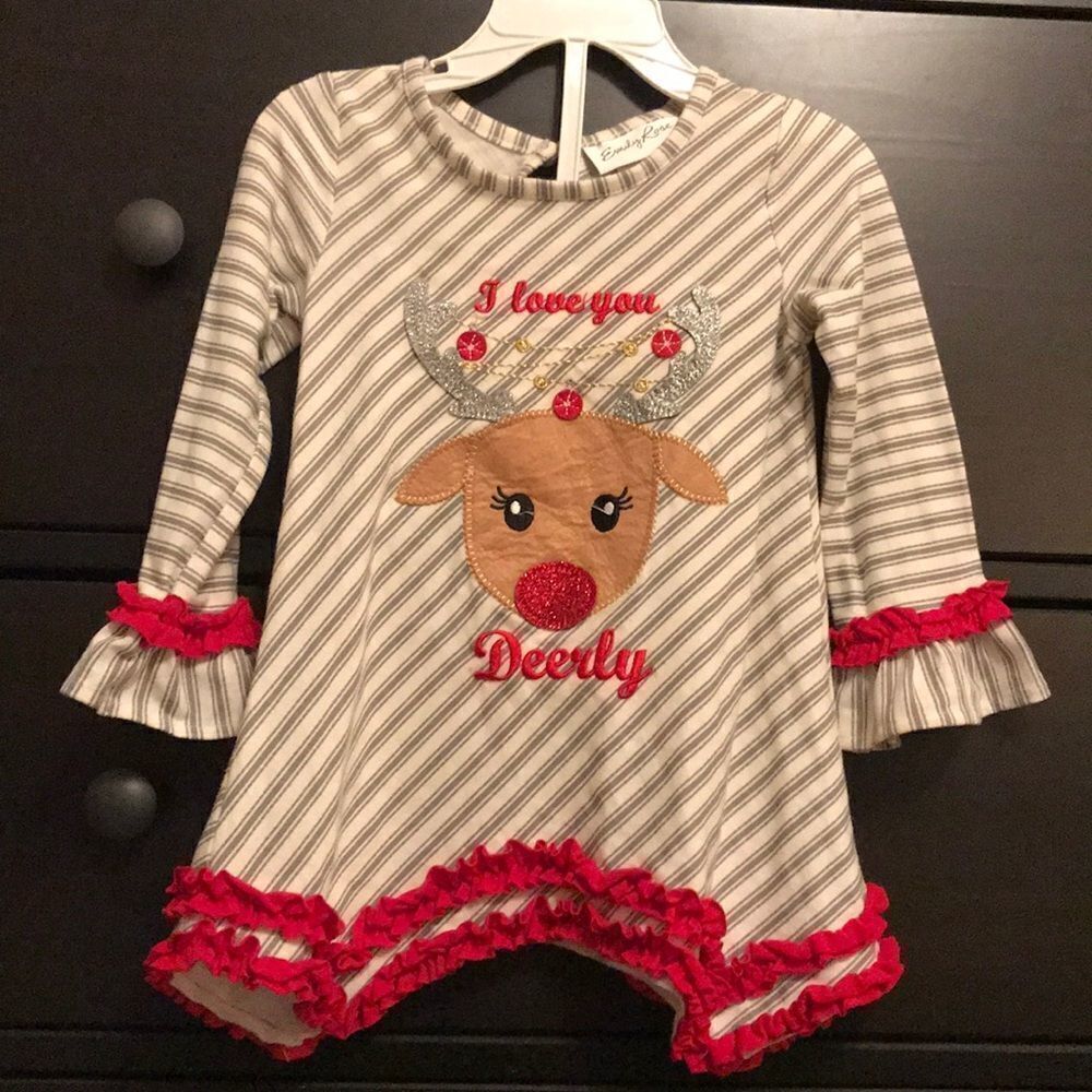 "I Love You Deerly" Christmas Tunic - Size 3T